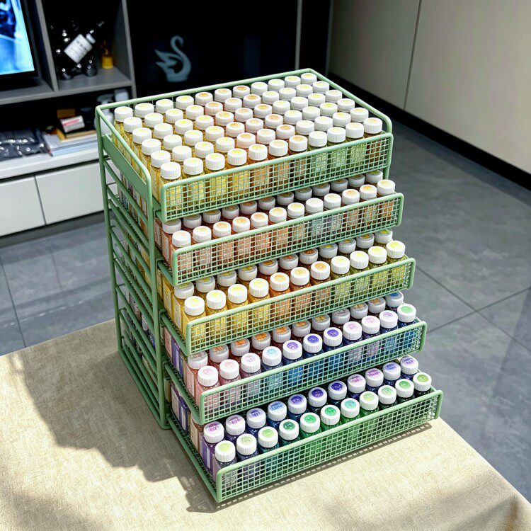 拼豆收纳架抽拉式信盘抽屉桌面大容量免安装置物架多功能铁艺架子