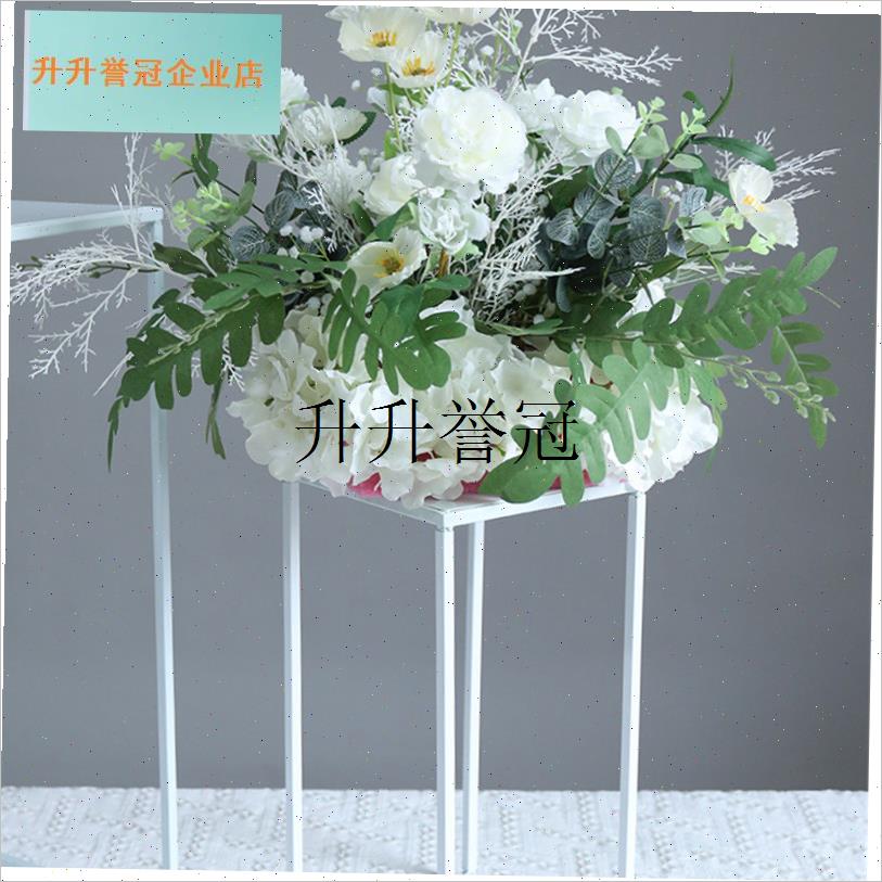 婚礼道路铅锻铁架子花柱花架婚礼装饰布局金属W框架展示桌柱,