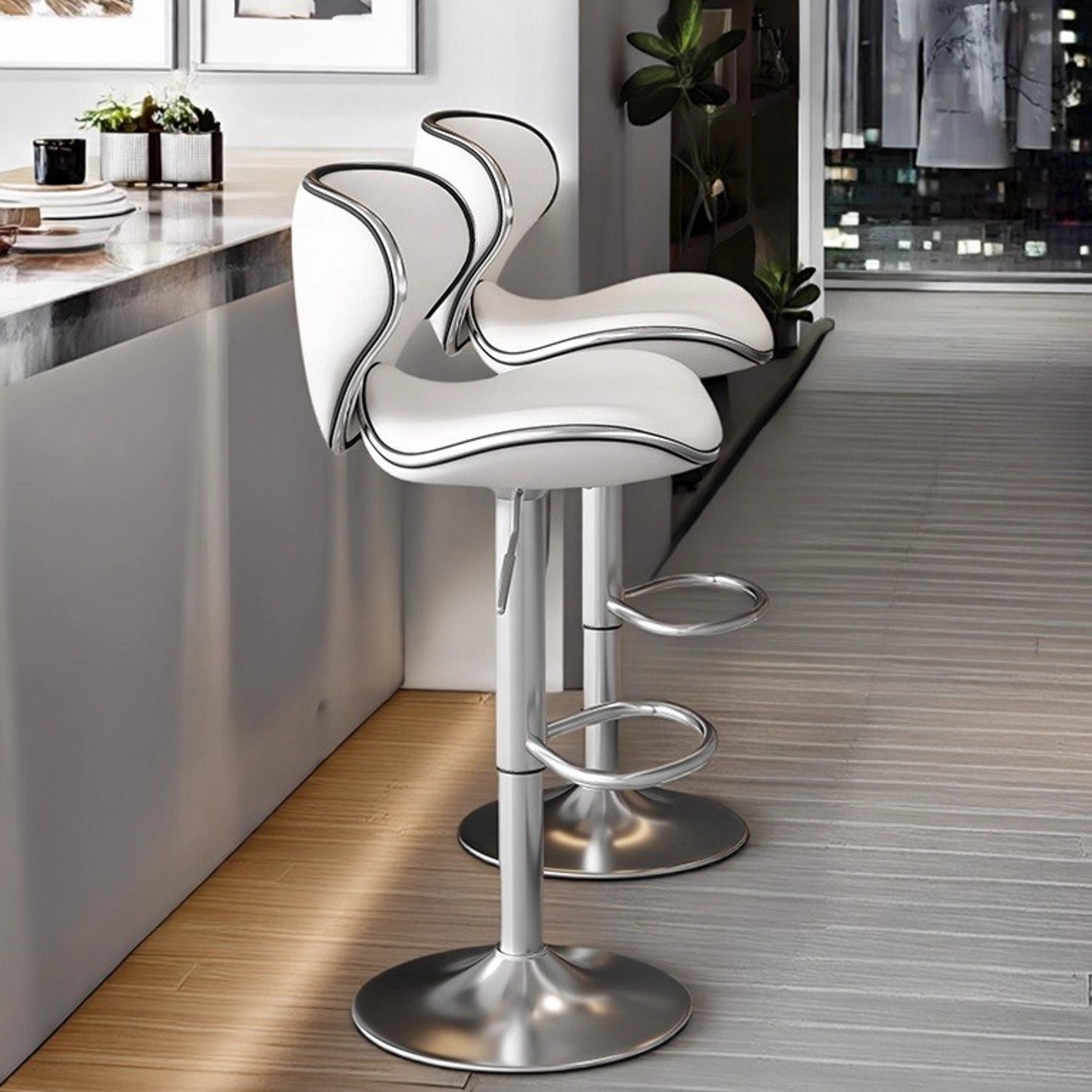 轻奢高级感吧台椅升降高脚凳家用酒吧椅收银前台吧凳接待靠背座椅