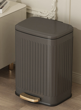 不锈钢脚踩垃圾桶家用客厅2024颜值新款厨房卫生间大容量轻奢带盖