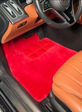 适用于法拉利488FF F12F8 458 Roma296GTB羊剪绒脚垫澳毛羊毛地毯