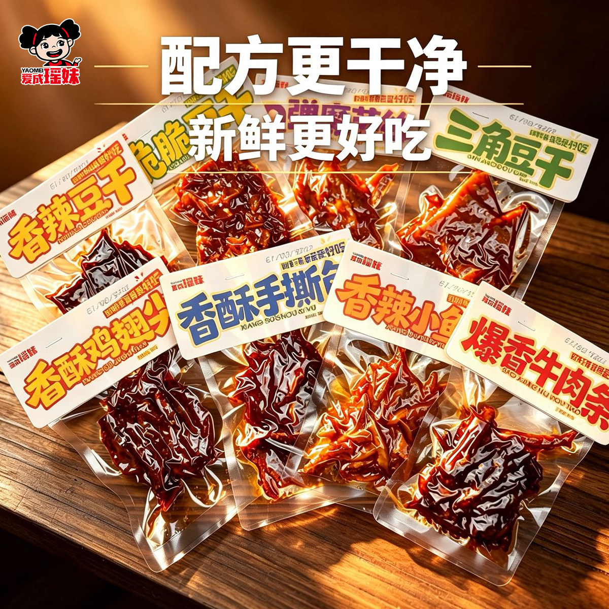 爱成瑶妹虎皮豆干魔芋丝脆脆香辣豆干湖南特产手工麻辣独立小包装