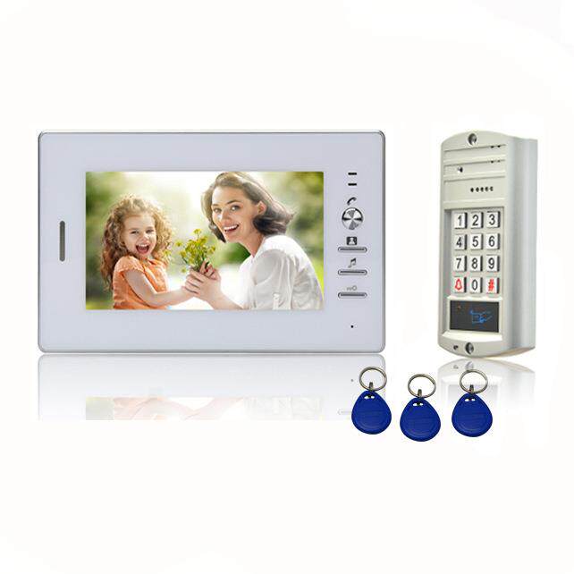 家用别墅型7寸高清彩色可视对讲门铃密码刷卡门禁系统/直销