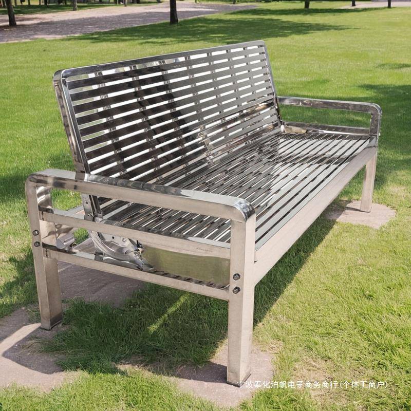 新款304不锈钢沙发床可折叠三人沙发户外家用商用沙发加厚两用