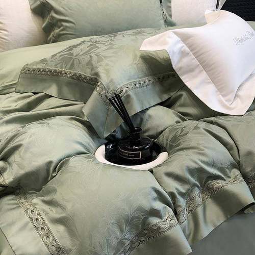 天丝棉提花四件套春夏床上用品被套床单高档轻奢别墅乔迁礼4件套