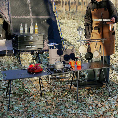 户外野餐折叠IGT桌子战术桌升降轻量化露营便携式拼接野营铝合金