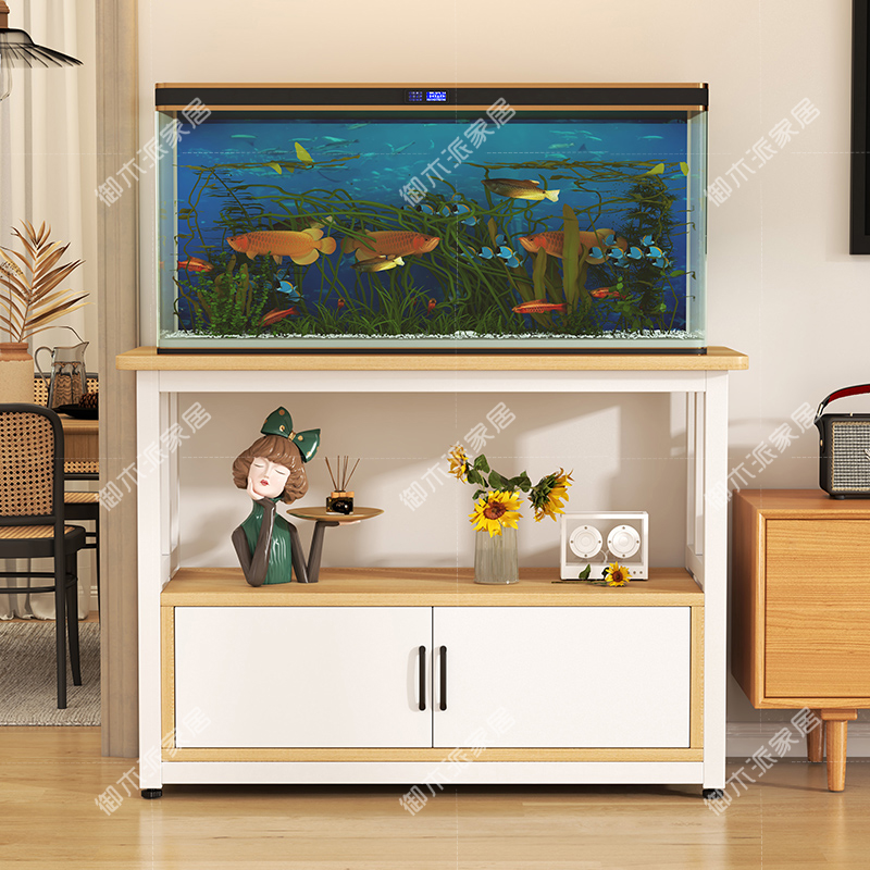 鱼缸架鱼缸底座餐柜落地带门加高鱼缸柜铁艺鱼缸置物架子鱼缸桌