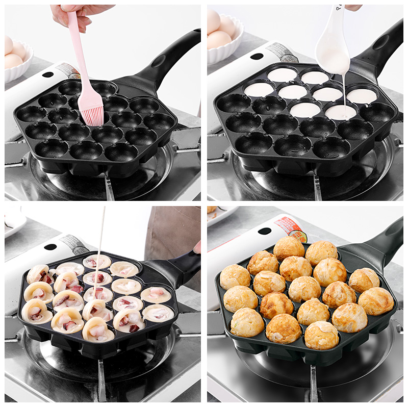 章鱼小丸子机家用章鱼烧烤盘做章鱼樱桃小丸子工具材料鹌鹑蛋模具