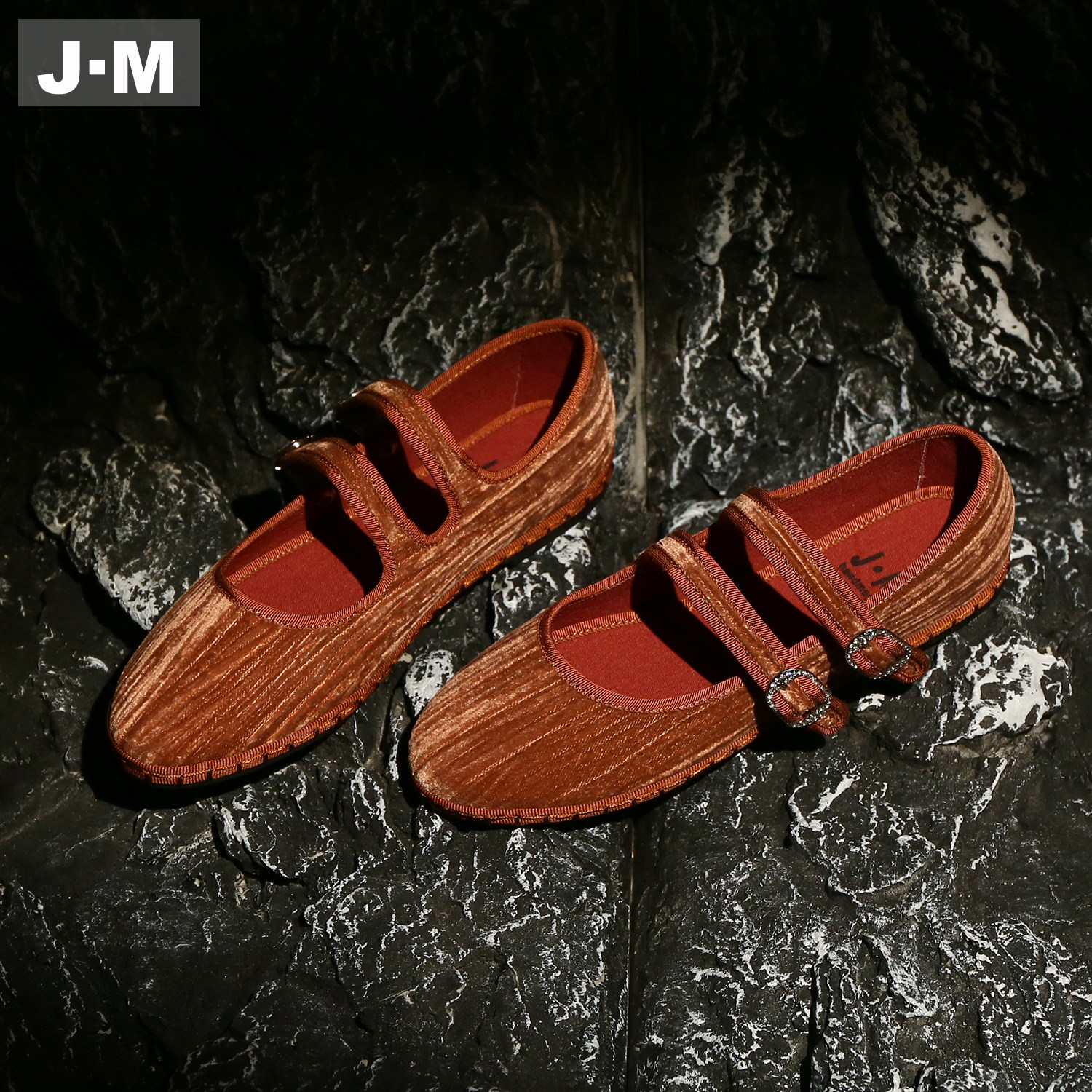 J·M手工丝绒复古双带一字扣玛丽珍鞋女2026新款亚麻百搭平底单鞋,女鞋,玛丽珍鞋,淘宝优惠券,粉丝福利购,淘宝优惠卷