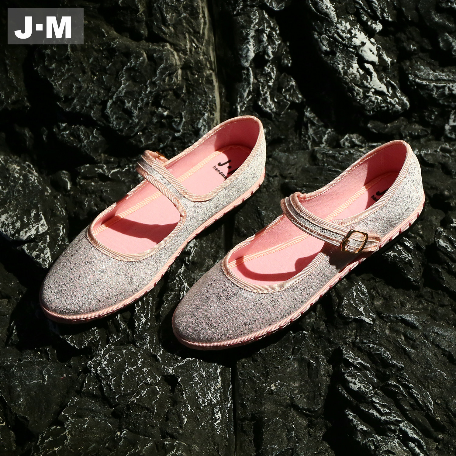 J·M（服装鞋帽）小清新金丝针织玛丽珍鞋女一字扣带平底舒适单鞋,女鞋,玛丽珍鞋,淘宝优惠券,粉丝福利购,淘宝优惠卷