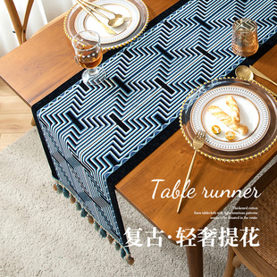 新款轻奢复古风桌旗餐桌布艺高级感斗柜盖布茶席台面装饰布茶几布