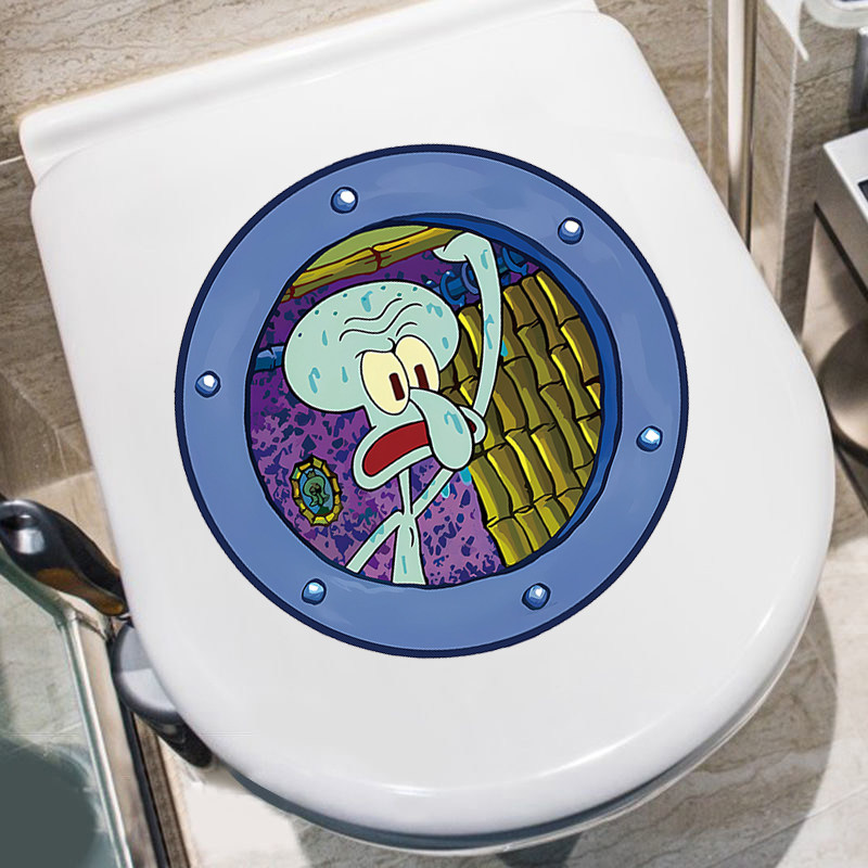 新款章鱼哥贴纸门贴创意立体感自粘海报墙贴卡通卧室宿舍装饰防水,家居饰品,软装墙贴,淘宝优惠券,粉丝福利购,淘宝优惠卷