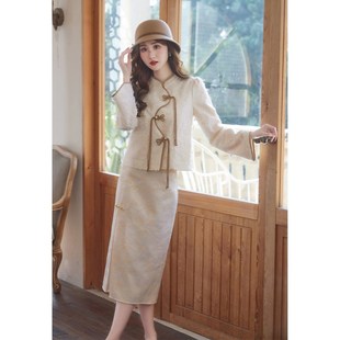 韩语琳秋冬装搭配一整套冬季套装女高级感气质外套半身长裙两件套