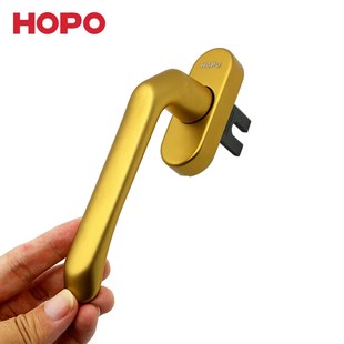 HOPO好博金色纱窗把手断桥铝合金窗户拨叉执手孔距55窗执手拉手