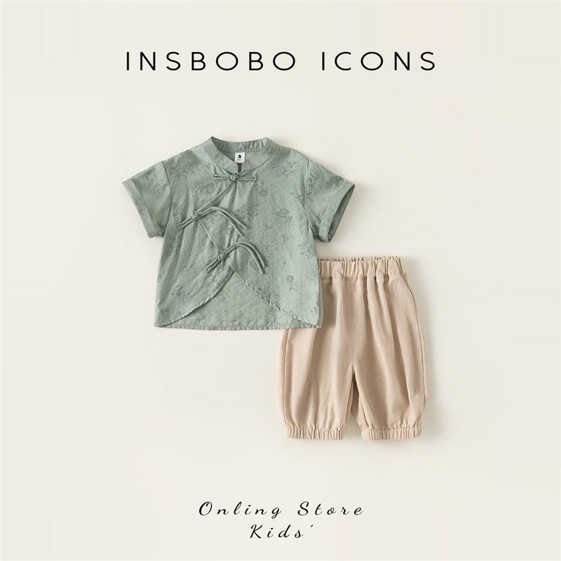 汉服男童新款2023夏季周岁礼服男宝儿童汉服复古新中式童装唐装