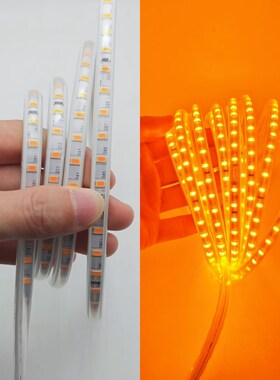 220V橙光柔性灯带5730防水LED灯条橙色橘黄色线灯户外工程照明