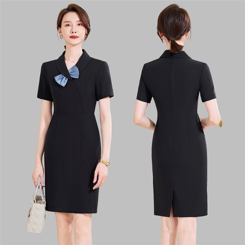 职业装连衣裙女夏酒店前台接待售楼部置业顾问美容院珠宝店工作服