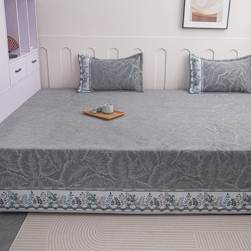 新款雪尼尔炕盖四季通用防滑炕单3米大尺寸床单带裙边榻榻米床盖