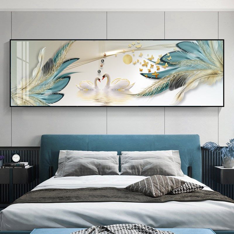 卧室床头画高级感主卧挂画2024新款女孩房轻奢壁画客厅房间装饰画