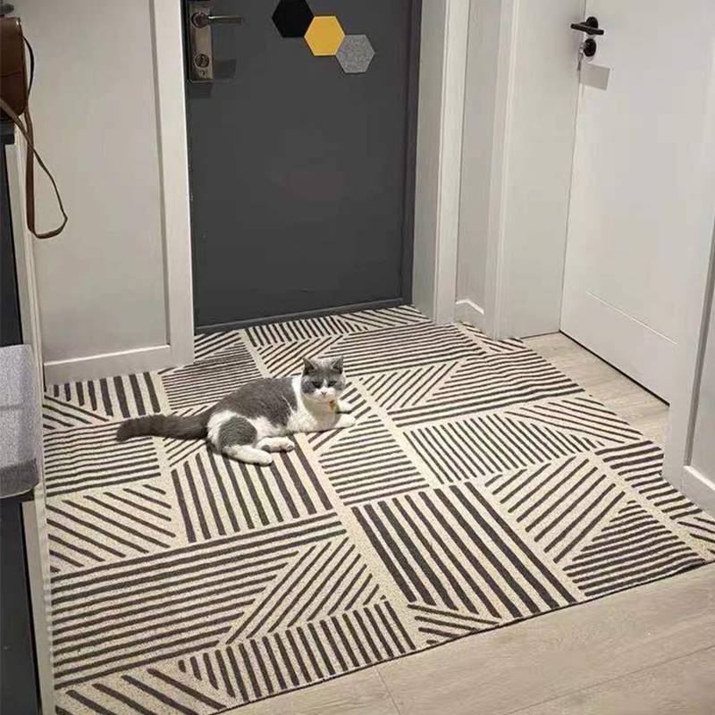 极速北欧入户进门口地垫脚踩垫子丝圈除尘K地毯家用防滑玄关可裁