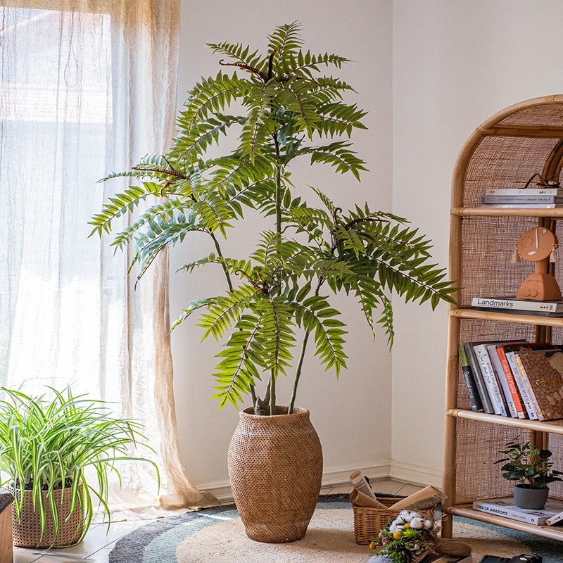 掬涵大型仿真植物香椿树假v绿植盆景摆件室内客厅北欧仿生橱窗装