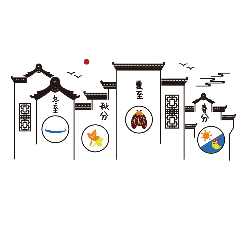 极速24二十四节气幼儿园环创材料墙面装饰主题成R品中国风楼梯走