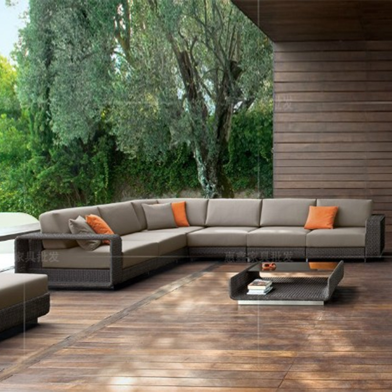 极速户外沙发藤沙发藤编沙u发客厅组合防藤椅现代转角PE防藤休闲