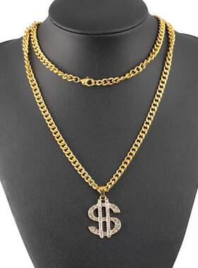 新品Hip Hop Rap Glold Color US Dollar Pendant Necklace Chain