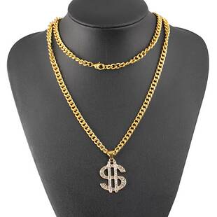 Chain Hop Necklace Pendant Dollar Color Glold Rap Hip 新品