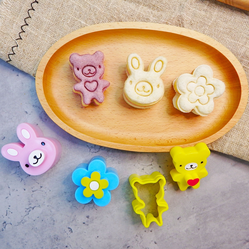 极速小动物迷你三明治模具 儿童饼干压花器L吐司模便当造型DIY模