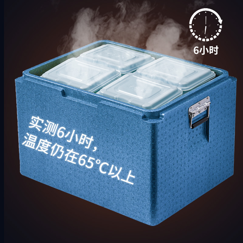 极速保温箱泡沫箱epp红蓝色外卖箱送餐食品食堂配送冷Y链冷藏保鲜
