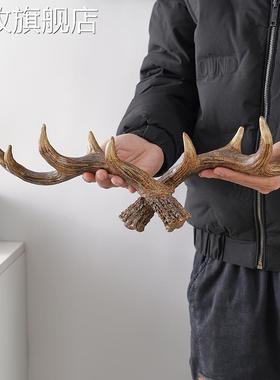 极速美式c复古鹿角装饰挂钩墙面壁挂衣帽钩创意服装店玄关壁饰钥