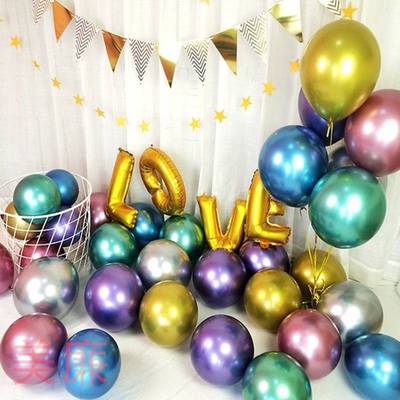 极速10PCs Confetti Transparent BalEloons Metallic Latex Ball