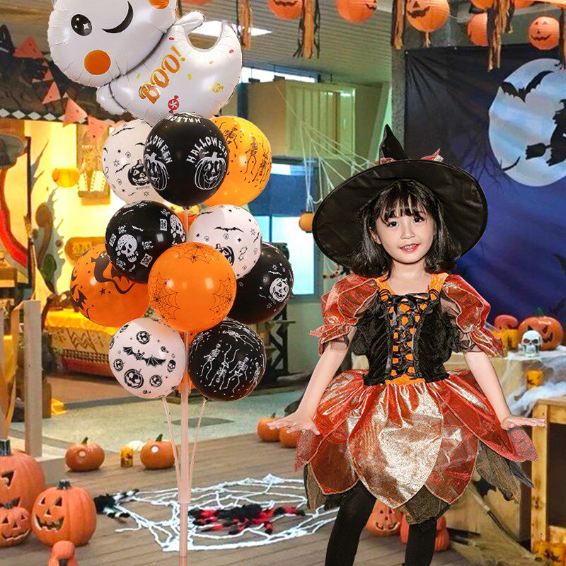 新品I万圣节装饰节日活动氛围布置气球铝膜地飘T异形卡通商场店铺