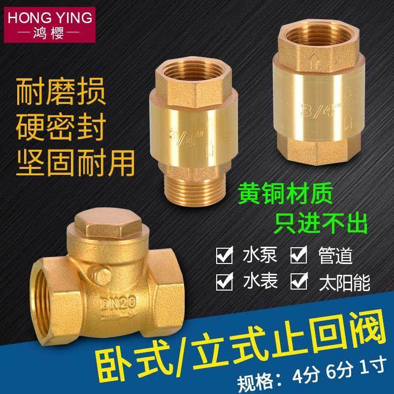 极速全铜4分立式止回阀弹簧止逆阀D6分1寸内外丝卧式逆止阀铜杆止,农机/农具/农膜,智慧农业系统,淘宝优惠券,粉丝福利购,淘宝优惠卷