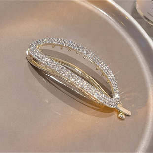 极速韩国珍珠弧形青蛙一字扣后脑勺E盘发夹网红镶钻珍珠简约盘头