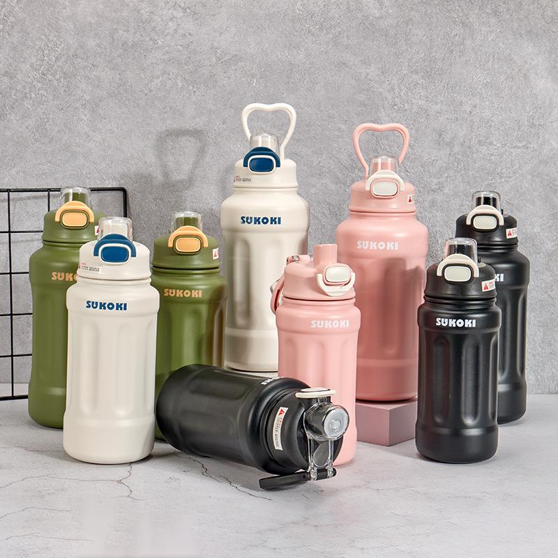 极速跨境316不锈l钢大容量吨吨壶高颜值男女吸管运动水壶大肚保温