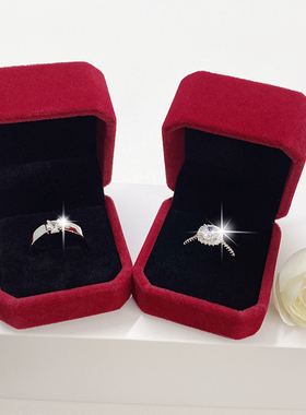 极速结婚戒指仿真一对假钻戒婚z礼对戒求婚道具交换假婚戒仪式用