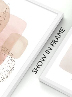 极速Boho Abstract Beige Pink Blue Geometric CanSvas Painting