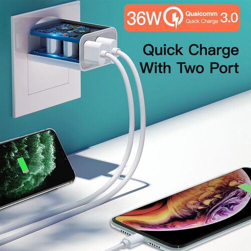 极速36W Quick Charge QC3.0 PD 3.0 USB Charger QType C Fast C