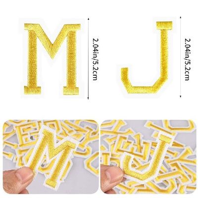 极速52Pcs Irohn On Letter Patches, Applique Letter Patches,