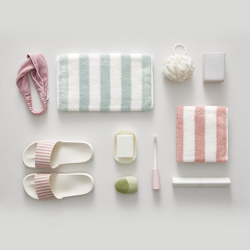 极速大朴A类阿瓦提条纹毛巾吸水浴巾加厚棉单人长绒W棉面巾3条装