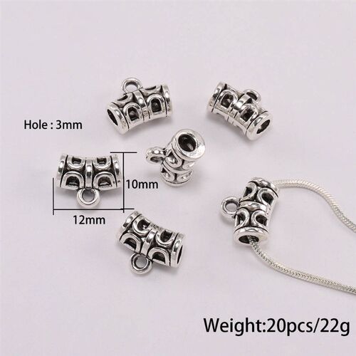 极速20pcs Antique Charm Bail Beads SpacJer Beads Pendant Cli