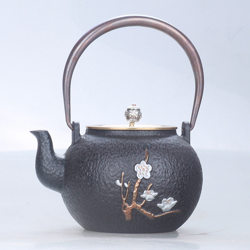 新品铁壶铸铁g大号茶壶手工泡茶烧水壶煮茶壶生铁茶壶铁把铜盖烧