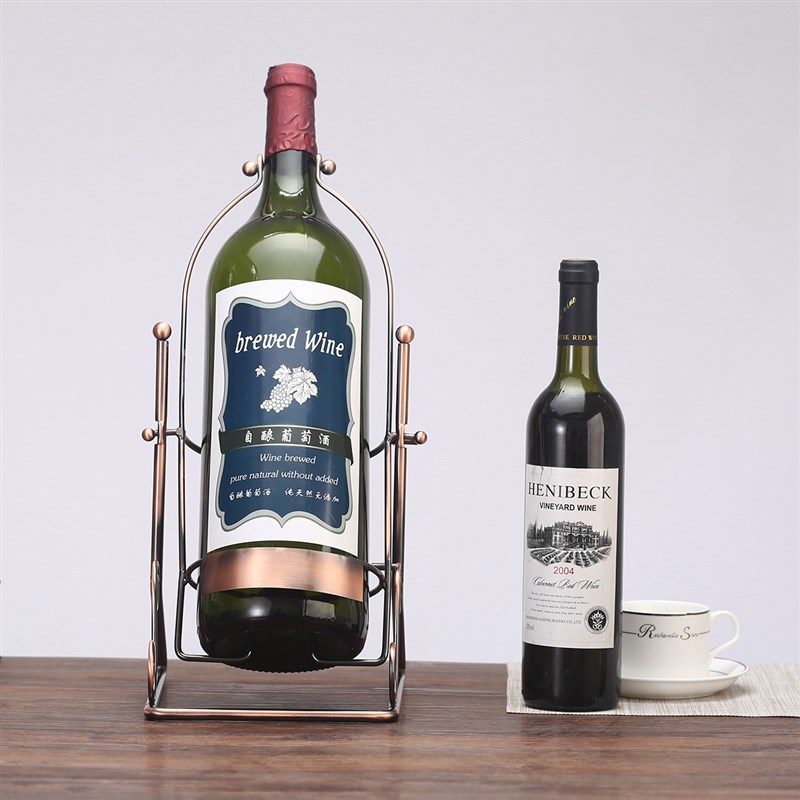 极速【】大号5升酒架欧式3升w红酒架铁艺葡萄酒架装饰酒摆件3L5L