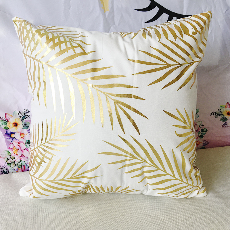 速发Bronzing pillowcase linen cushion seat cushion pillowcas