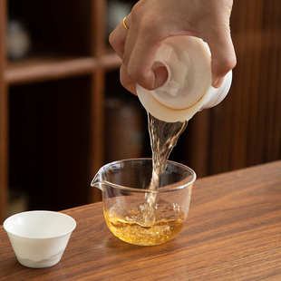 德化陶瓷 一壶三杯旅行茶具羊脂玉瓷快客杯轻奢便携户外泡茶盖碗