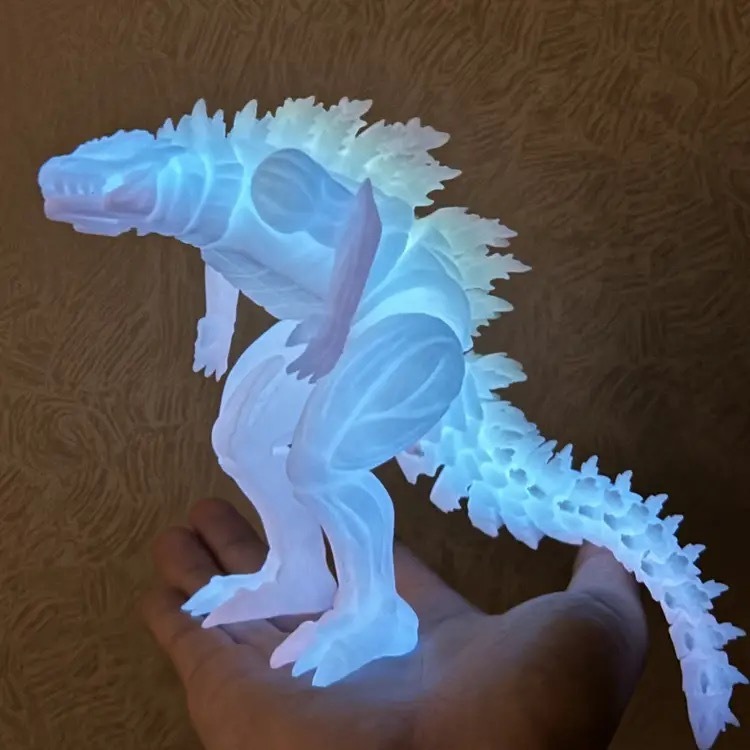 跨境3d打印肌肉哥斯拉玩具怪兽活动可关节模型摆件礼物装饰夜光