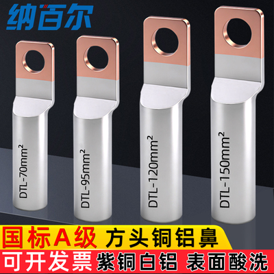 国标方头铜铝鼻子DTLF塑壳断路器用线鼻子光伏空开接线端子头线耳