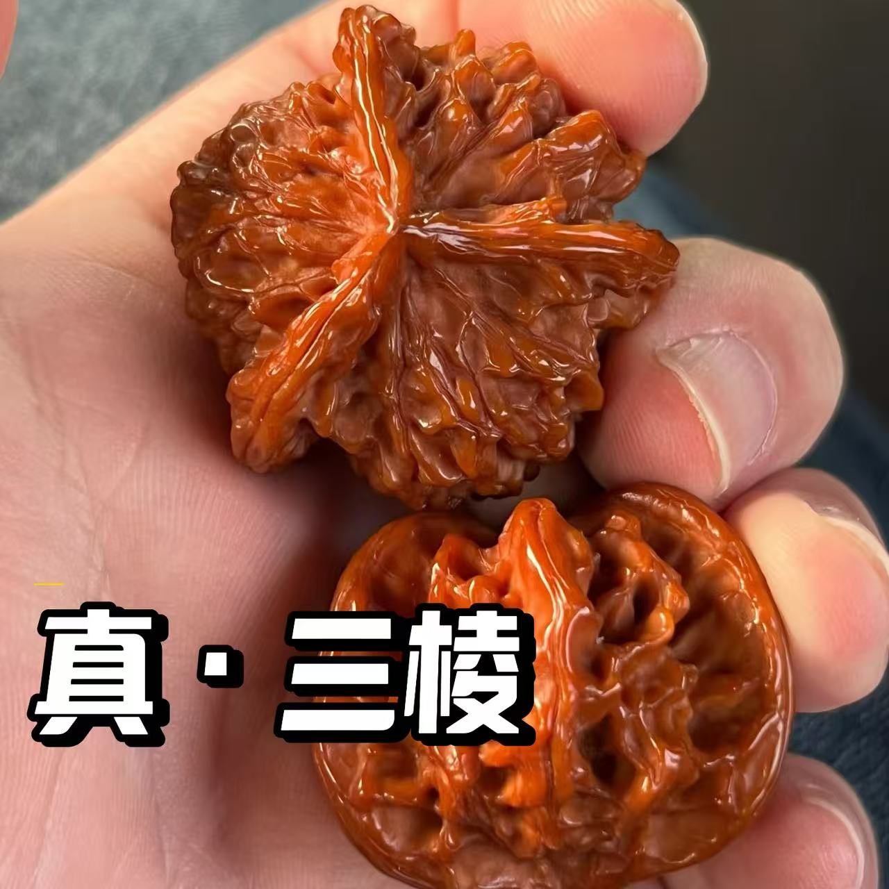 文玩胖东来真三棱核桃天然野生男女生日礼物手把件精品配对收藏